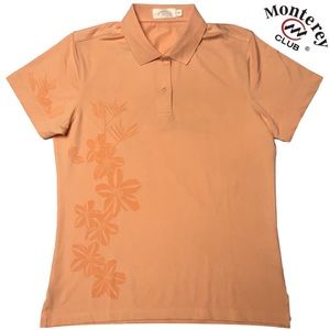 NWT Monterey Club Golf Shirt Polo w/ Dry Swing Performance, Peach Sz M Perfect!